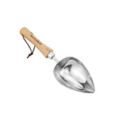 Berry&Bird oversized soil scoop front view with stainless steel bowl