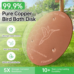 Bessny Bird Bath Copper Discs in garden setting