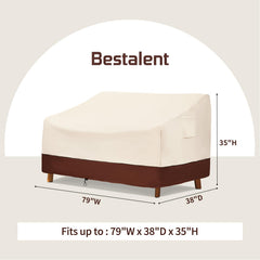 Bestalent Outdoor Patio Sofa Cover side view showing adjustable straps