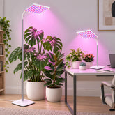 BESTVA 18W LED Grow Light with adjustable stand in silver-white