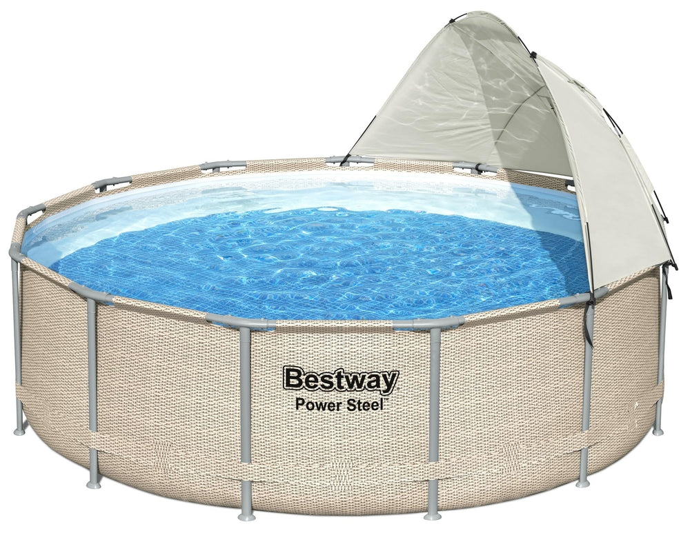 Bestway Pool Canopy Sunshade gray model front view