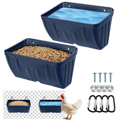 Bi fujian 5 Quart Chicken Feeder Waterer front view, blue