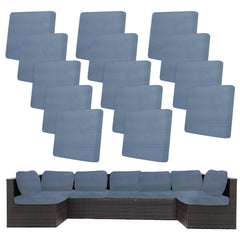 BIETYONE 14 Pcs Outdoor Cushion Covers in Jacquard Twill West Lake Blue