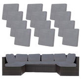 BIETYONE Outdoor Cushion Cover 12PCS Jacquard Check Grey front view