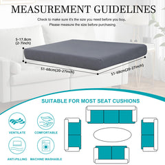 BIETYONE Outdoor Cushion Cover 12PCS Jacquard Check Grey side view