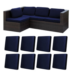 BIETYONE Outdoor Cushion Cover 8PCS Navy Blue Front View