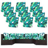 BIETYONE Outdoor Cushion Cover Green Leaf front view