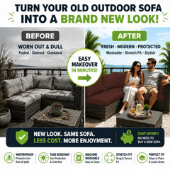 BIETYONE outdoor cushion cover on a patio sofa