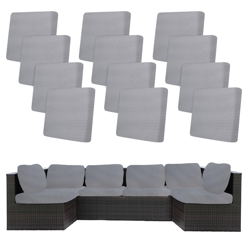 BIETYONE Outdoor Cushion Cover pack of 12 in Jacquard Twill Grey