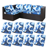 BIETYONE Outdoor Cushion Cover Pack of 8 in Blue Camouflage