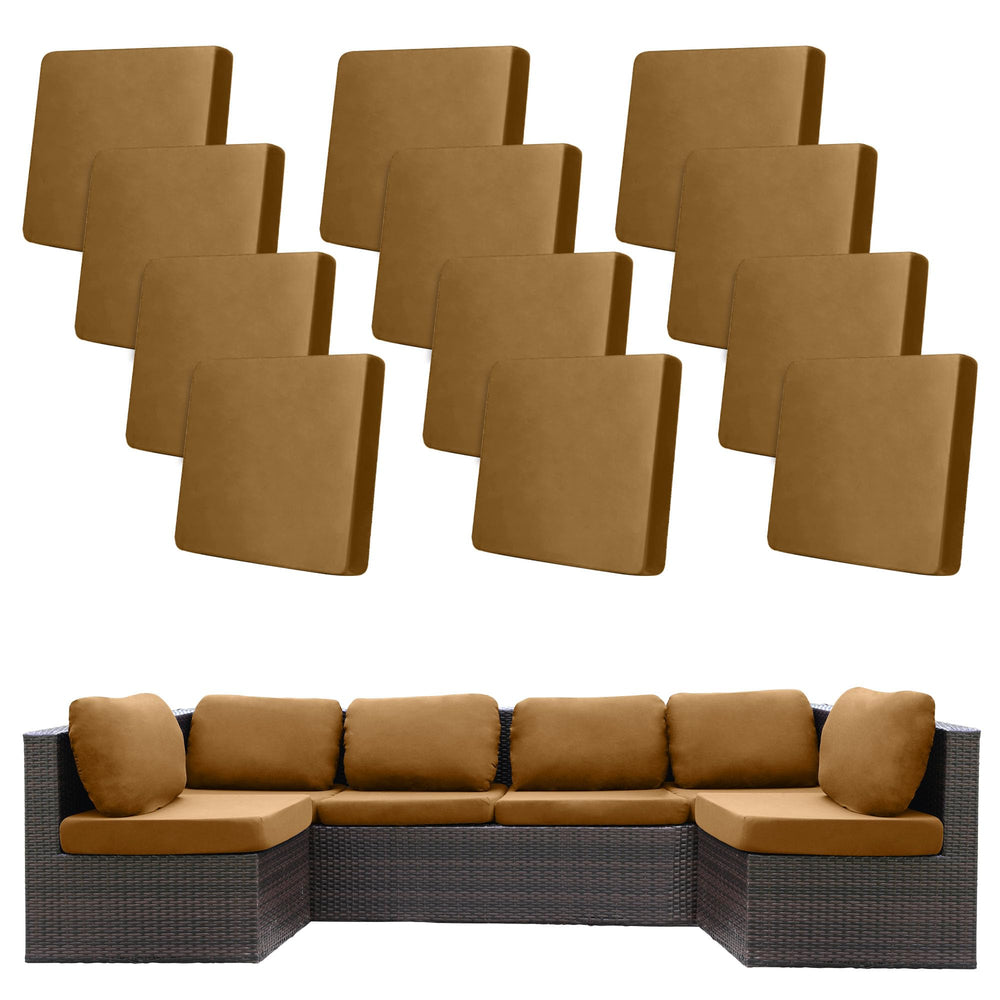 BIETYONE Outdoor Cushion Covers 12 Pack in Camel