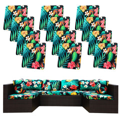 BIETYONE Outdoor Cushion Covers 12PCS Floral Leaf pattern front view