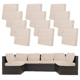 BIETYONE Outdoor Cushion Covers 12PCS Jacquard Twill Beige front view