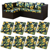 BIETYONE outdoor cushion covers 8 pack in sunflower design, front view