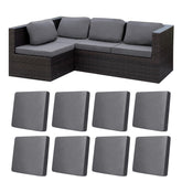 BIETYONE Outdoor Cushion Covers 8 Pcs grey fabric front view