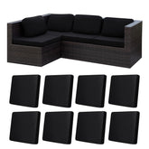 BIETYONE Outdoor Cushion Covers 8 Pcs in Black
