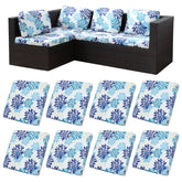 BIETYONE Outdoor Cushion Covers 8PCS Blue Flower front view