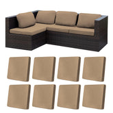 BIETYONE Outdoor Cushion Covers 8PCS in Khaki, front view