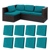 BIETYONE Outdoor Cushion Covers 8PCS in Peacock Blue, front view
