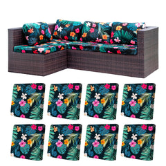 BIETYONE Outdoor Cushion Covers - Flowered Leaves design