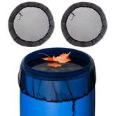 Biggun 39in mesh cover for rain barrel, black, front view