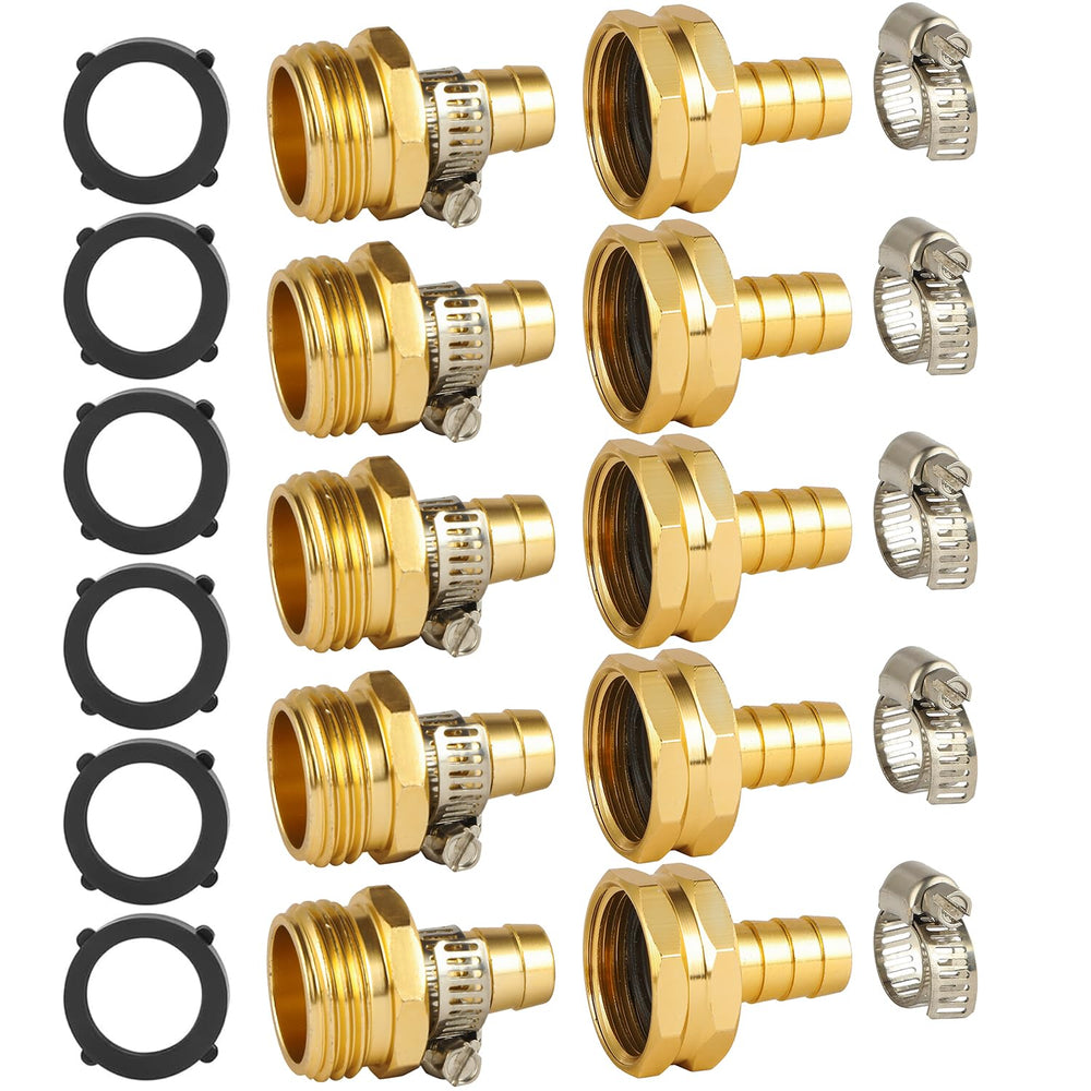 BILAL Garden Hose Repair Connector Kit 1/2 inch fittings with connectors and clamps