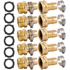 BILAL Garden Hose Repair Connector Kit contents with connectors and clamps