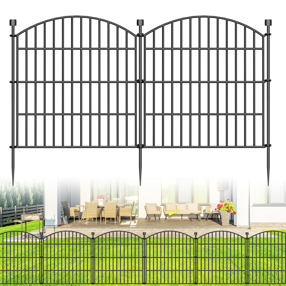 Bilibompa 5 Panel Decorative Garden Fence side view with arched design