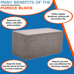 BILLY BUCKSKIN Pumice Pool Block being used to clean pool tiles