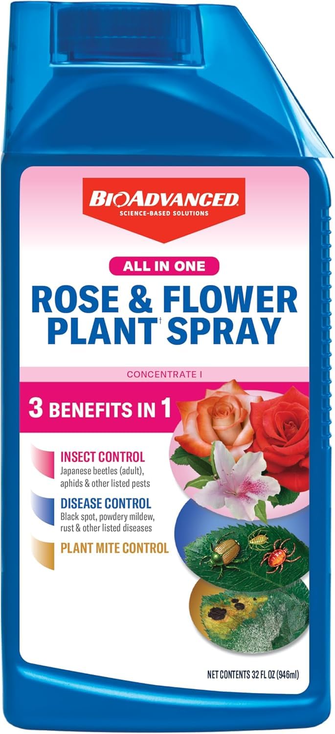 BioAdvanced All-in-One Rose & Flower Care Concentrate 32 oz bottle front view