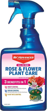 BioAdvanced All-in-One Rose & Flower Care Spray 24 fl oz bottle front view
