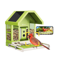 Birdfy Smart Bird Feeder with camera and solar panel side view