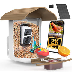 birdsnap PAV Bird Feeder front view with solar panel