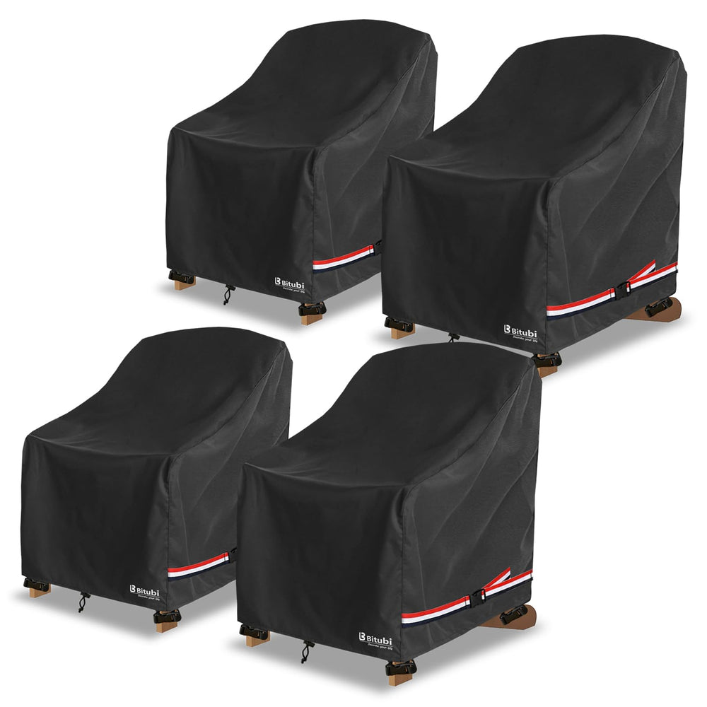 Bitubi Waterproof Adirondack Chair Cover Black front view