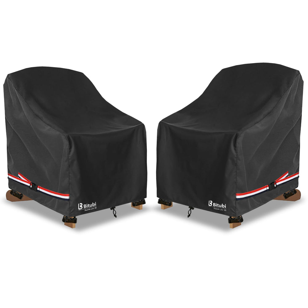 Bitubi Waterproof Patio Adirondack Chair Cover front view, black