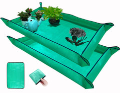 BIUWING Plant Repotting Mat front view, green color