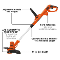 BLACK+DECKER 14-Inch Electric Weed Wacker side view