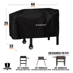 BLACKSTONE 28-inch griddle cover on a griddle outdoors