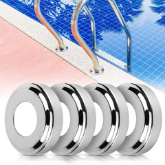 Blasoul Pool Ladder Escutcheon Plate front view, stainless steel finish