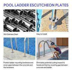 Blasoul Pool Ladder Escutcheon Plates pack of 4, displayed together
