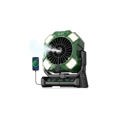 BLBS Misting Fan front view in military green