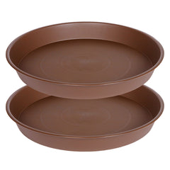 Bleuhome 14 inch chocolate plant saucer front view