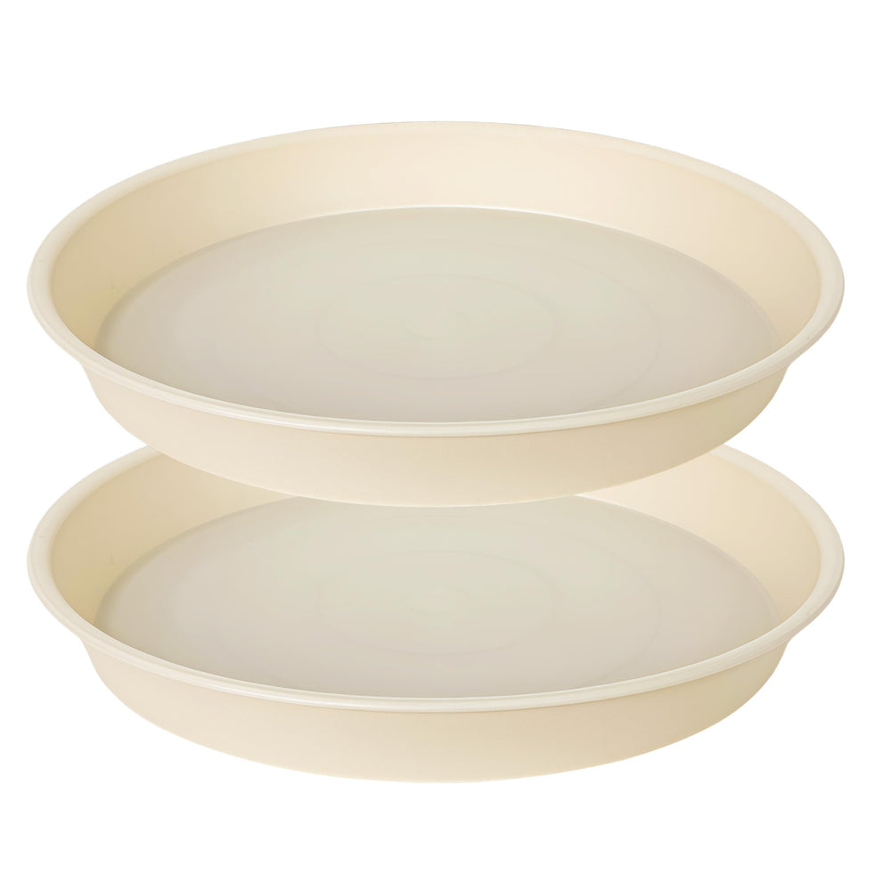 Bleuhome 14 inch plant saucer beige front view