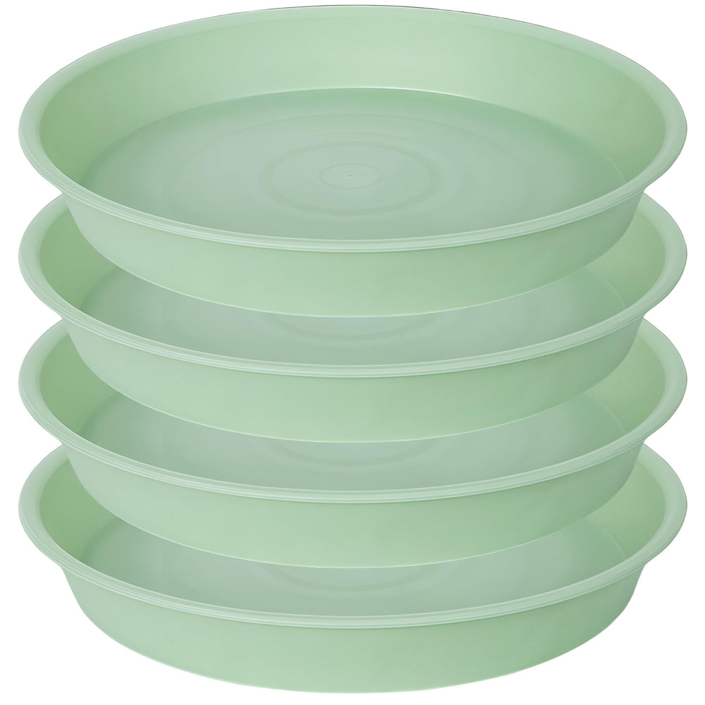Bleuhome 16 inch plant saucer pack of four in light green