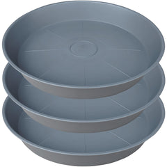 Bleuhome 3 Pack of 26 Inch Plant Saucers, Gray, front view