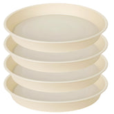 Bleuhome 4 pack 19-inch plant saucers beige front view