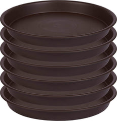 Bleuhome 6 Pack Plant Saucer Drainage Tray dark brown front view