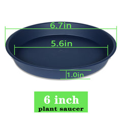 Bleuhome plant saucer blue side view with flower pot