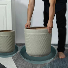 Bleuhome plant saucers stacked together
