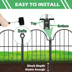 Blingluck Decorative Garden Fence with metal stakes for installation